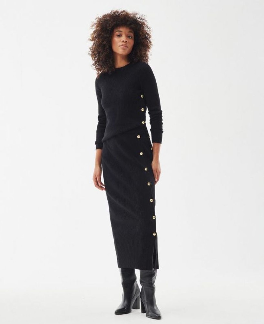 Women Barbour Dresses & Skirts | B.Intl Velocete Knitted Midi Skirt