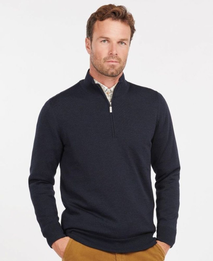 Men Barbour Jumpers | Barbour Gamlan Half Zip Sweater