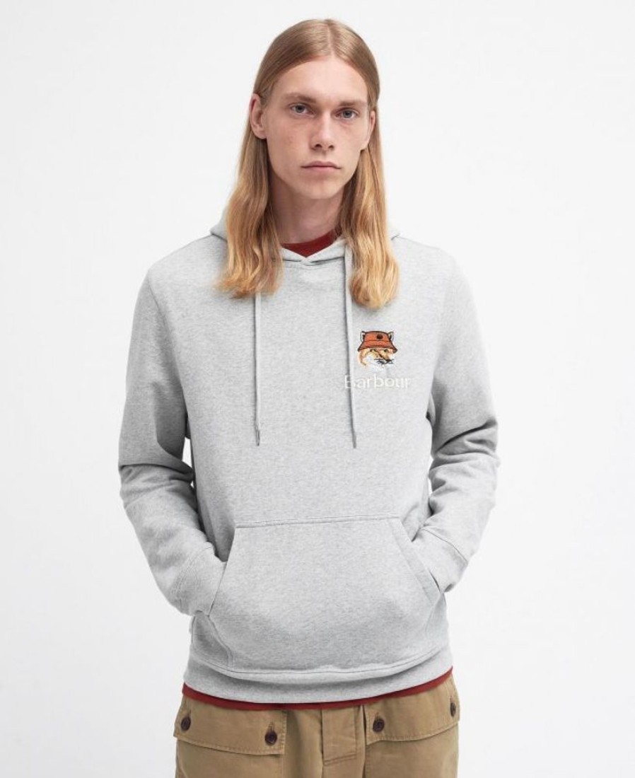 Men Barbour Hoodies & Sweatshirts | Barbour X Maison Kitsune Fox Head Hoodie