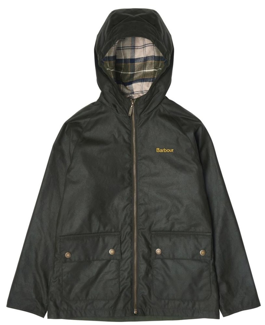 Kids Barbour Waxed Jackets | Barbour Boys' Hooded Bedale Wax Jacket