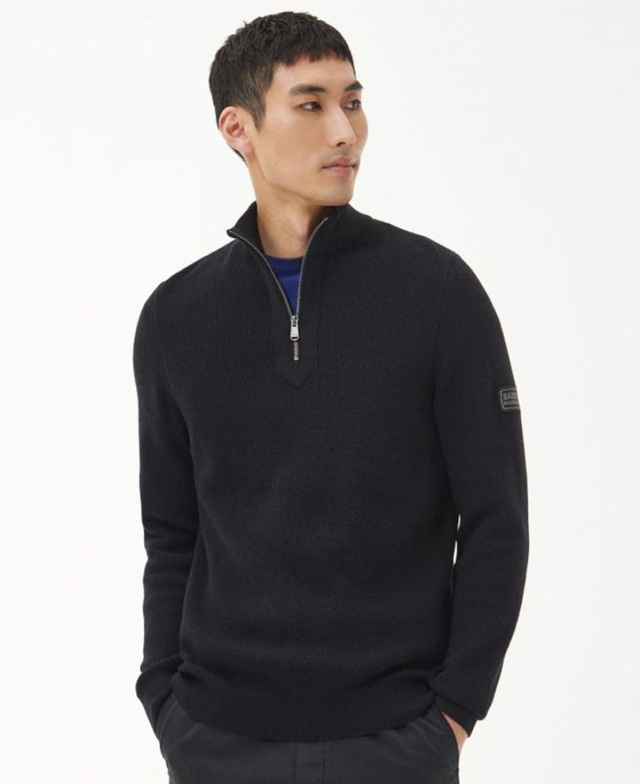 Men Barbour Jumpers | B.Intl Corser Half-Zip Knitted Jumper