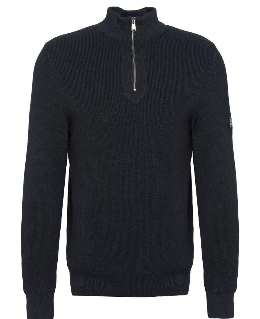 Men Barbour Jumpers | B.Intl Corser Half-Zip Knitted Jumper