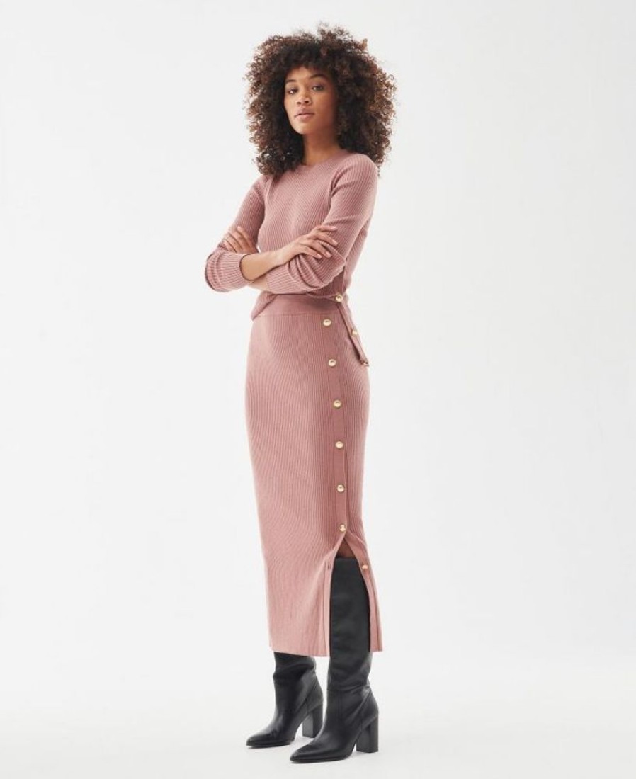 Women Barbour Dresses & Skirts | B.Intl Velocete Knitted Midi Skirt