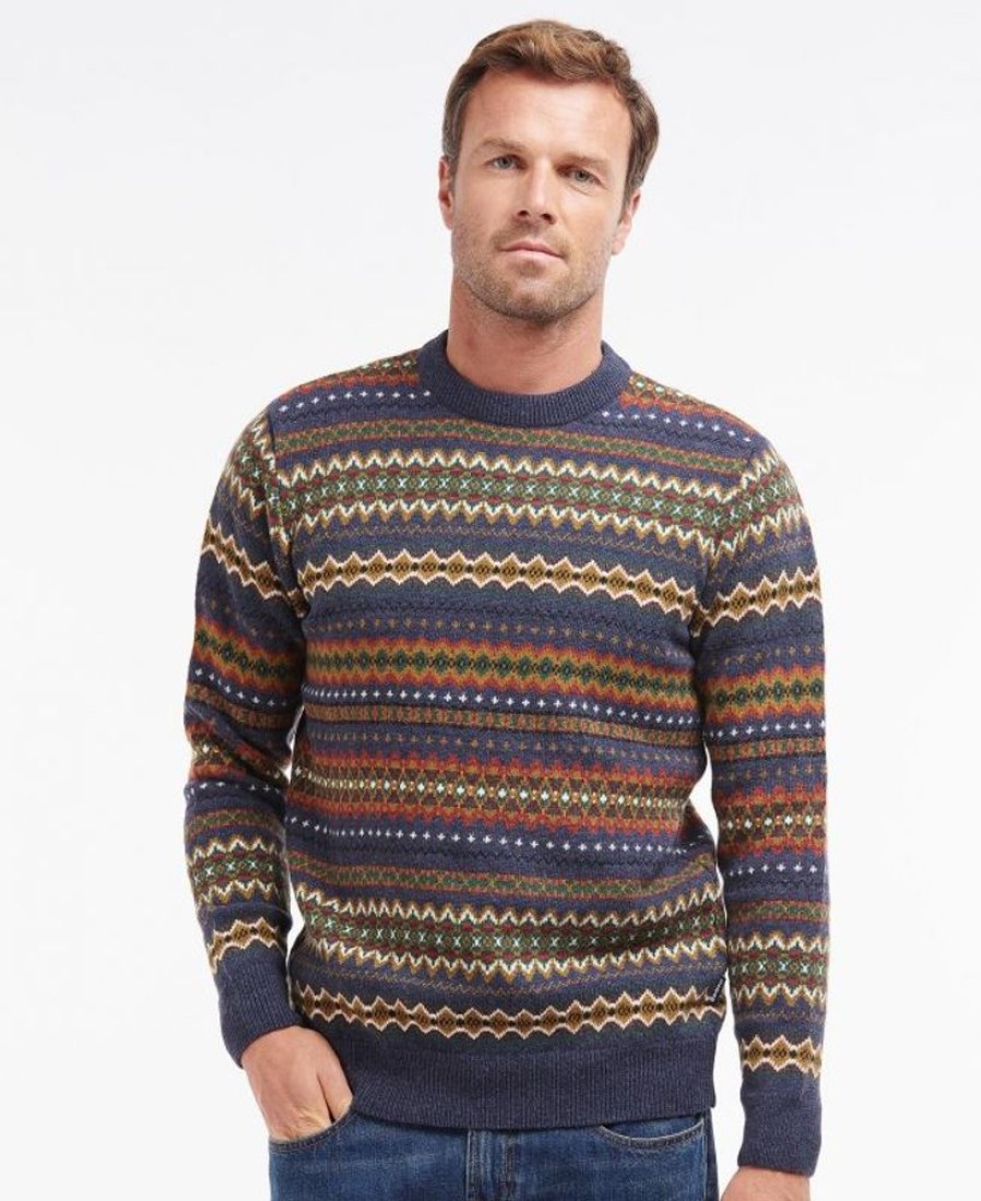 Men Barbour Jumpers | Barbour Case Fairisle Crew Neck Sweater