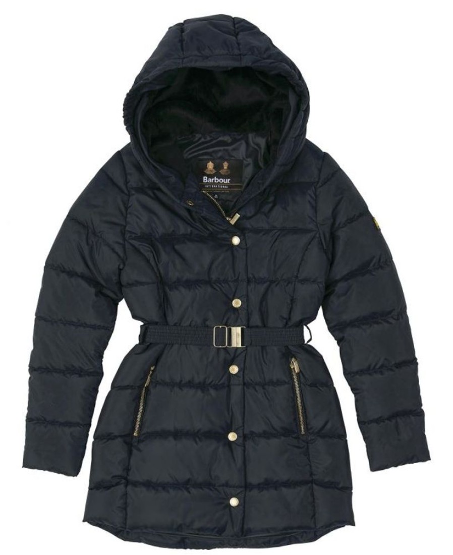 Kids Barbour Jackets | B.Intl Girls Track Line Quilted Jacket