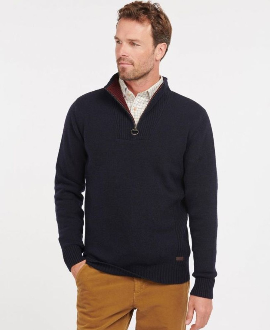 Men Barbour Jumpers | Barbour Pullover Nelson Essential Half Zip