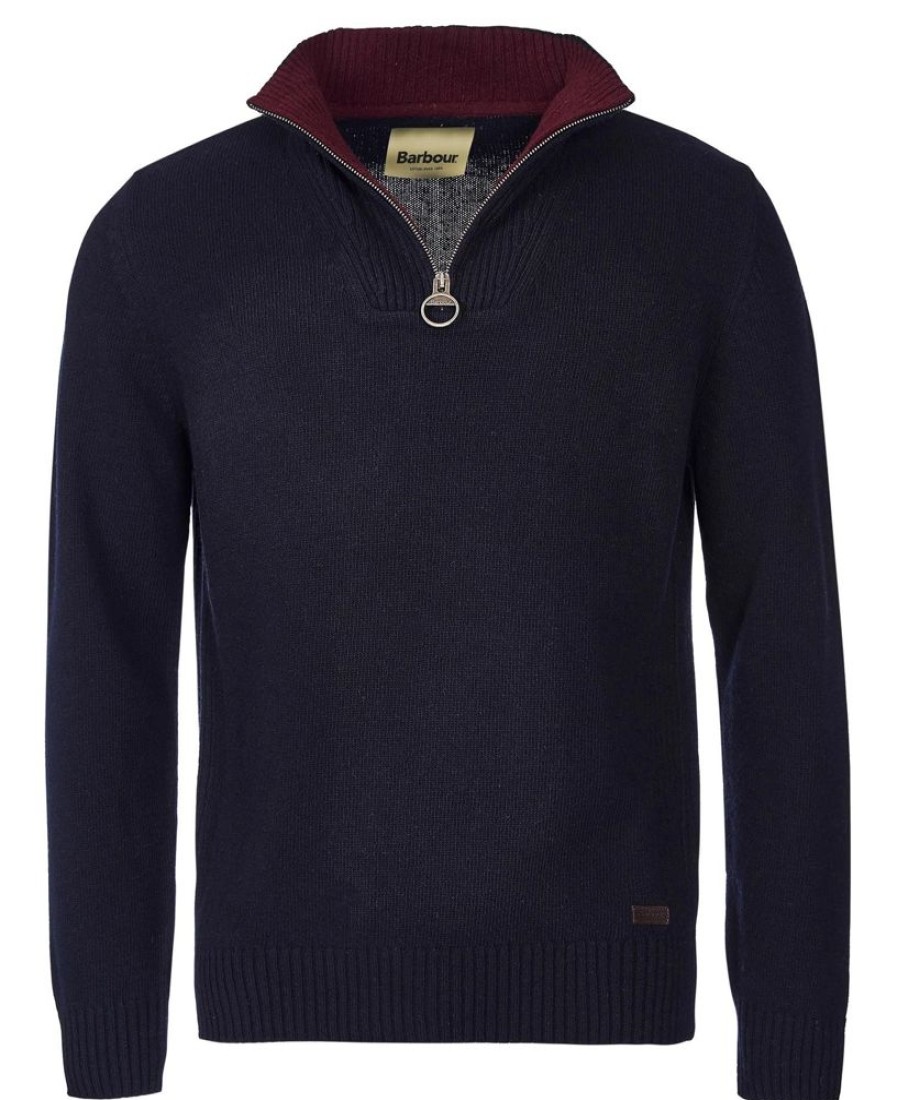 Men Barbour Jumpers | Barbour Pullover Nelson Essential Half Zip