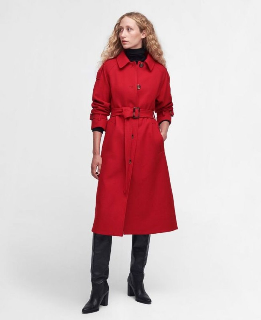 Women Barbour Wool Jackets | Barbour Alberta Wool Trench Coat