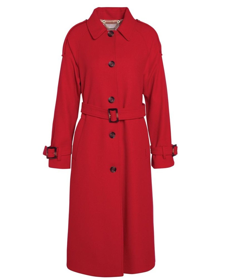 Women Barbour Wool Jackets | Barbour Alberta Wool Trench Coat