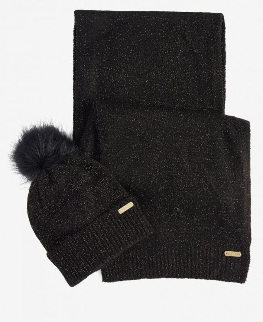 Accessories Barbour Scarves & Wraps | B.Intl Sparkle Beanie & Scarf Set