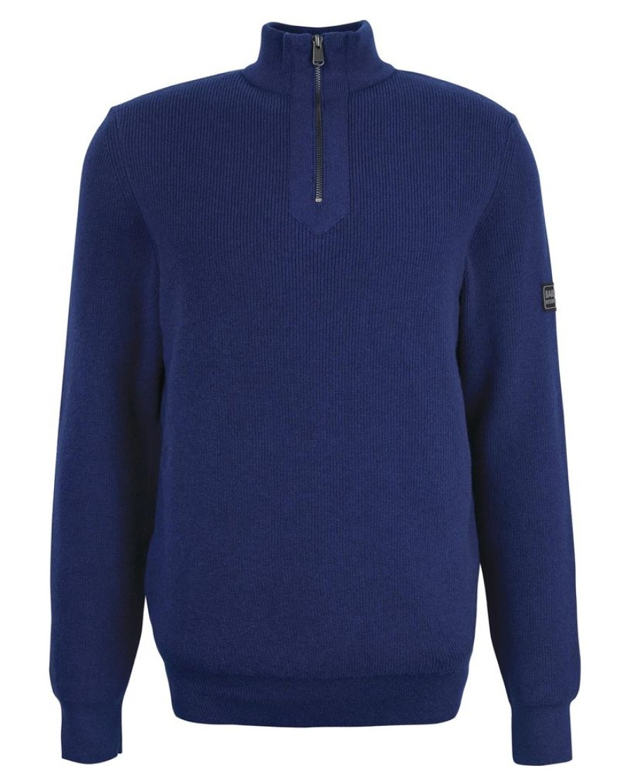 Men Barbour Jumpers | B.Intl Corser Half-Zip Knitted Jumper