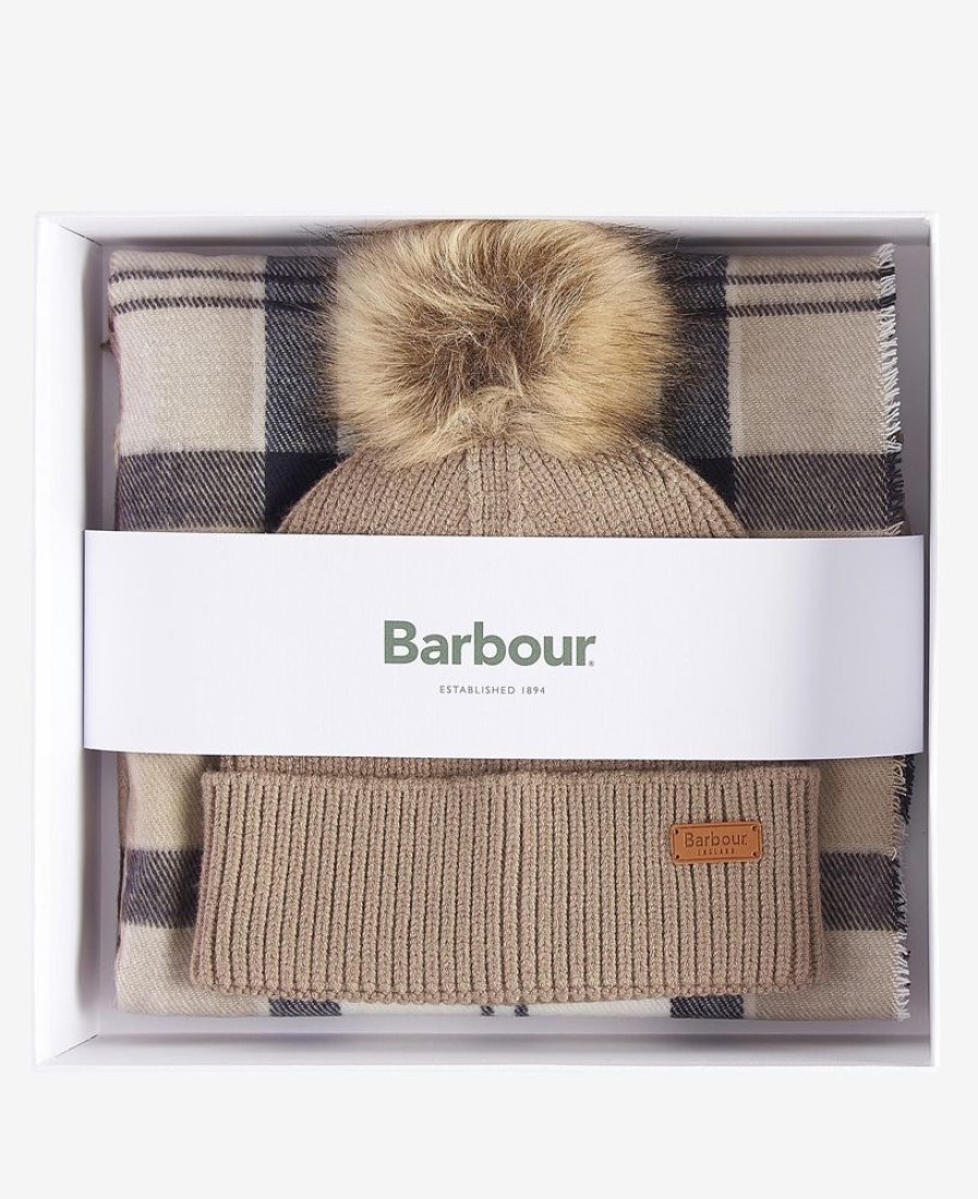 Accessories Barbour Scarves & Wraps | Barbour Dover Beanie & Hailes Scarf Gift Set