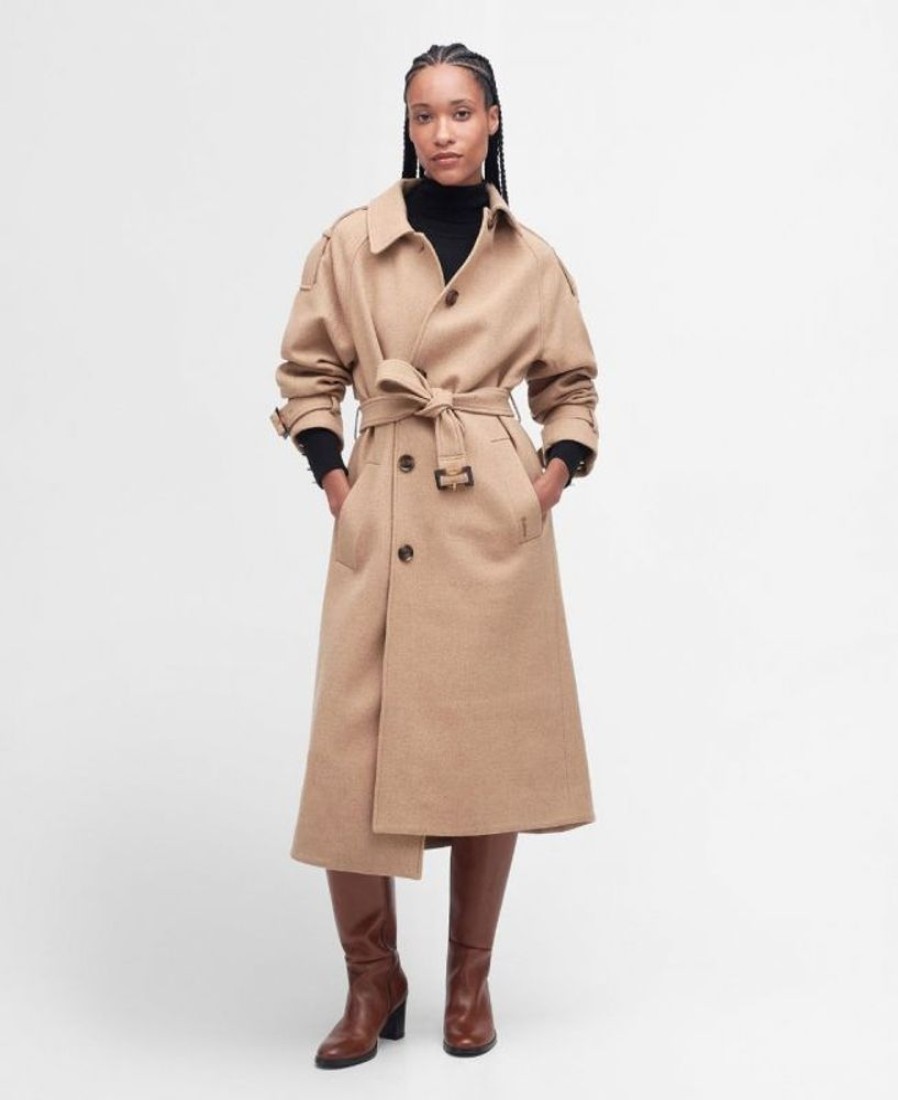 Women Barbour Wool Jackets | Barbour Alberta Wool Trench Coat