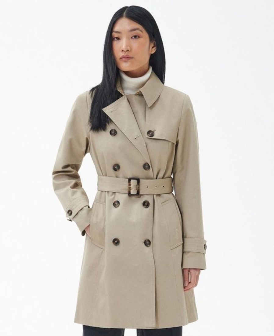 Women Barbour Trench Coats | Barbour Short Greta Showerproof Trench Coat