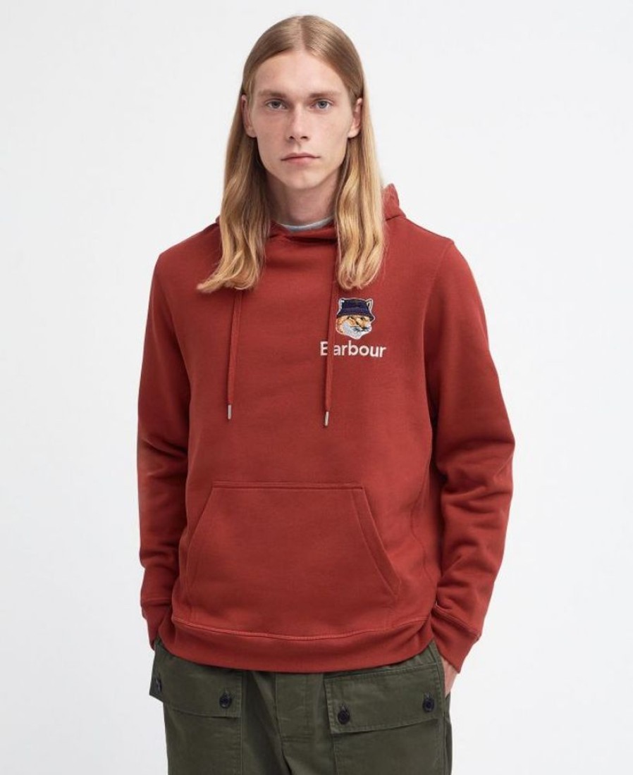 Men Barbour Hoodies & Sweatshirts | Barbour X Maison Kitsune Fox Head Hoodie