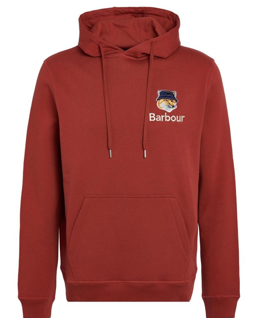 Men Barbour Hoodies & Sweatshirts | Barbour X Maison Kitsune Fox Head Hoodie