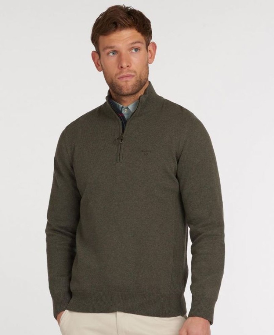 Men Barbour Jumpers | Barbour Cotton Half Zip Sweater