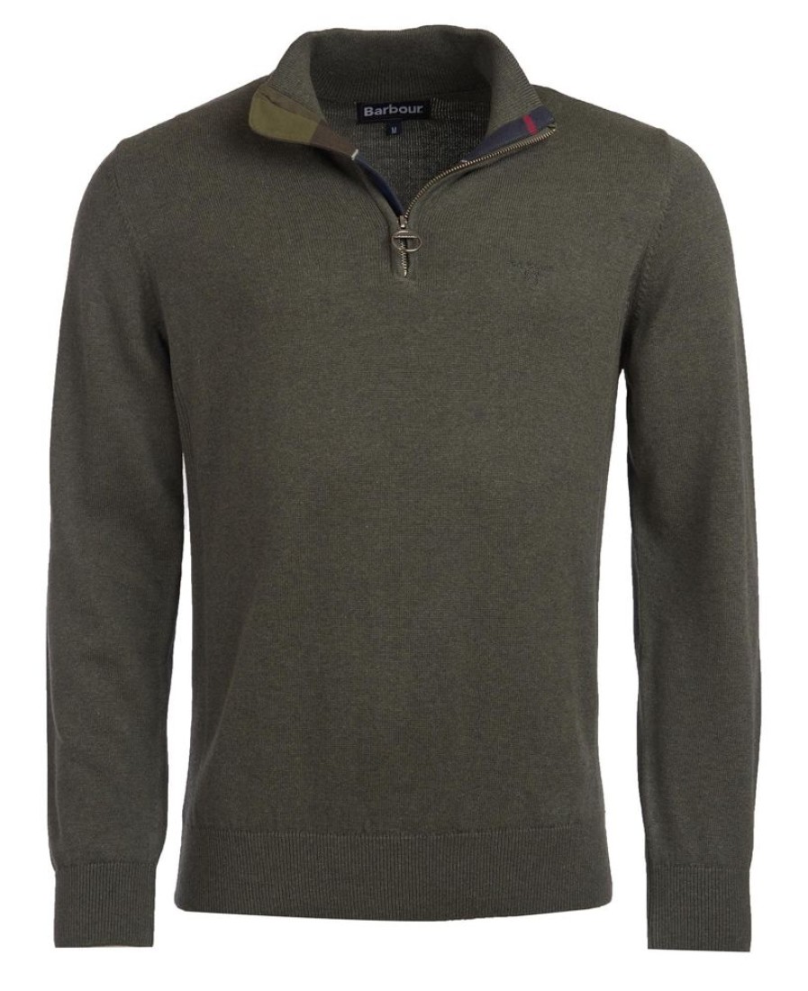 Men Barbour Jumpers | Barbour Cotton Half Zip Sweater