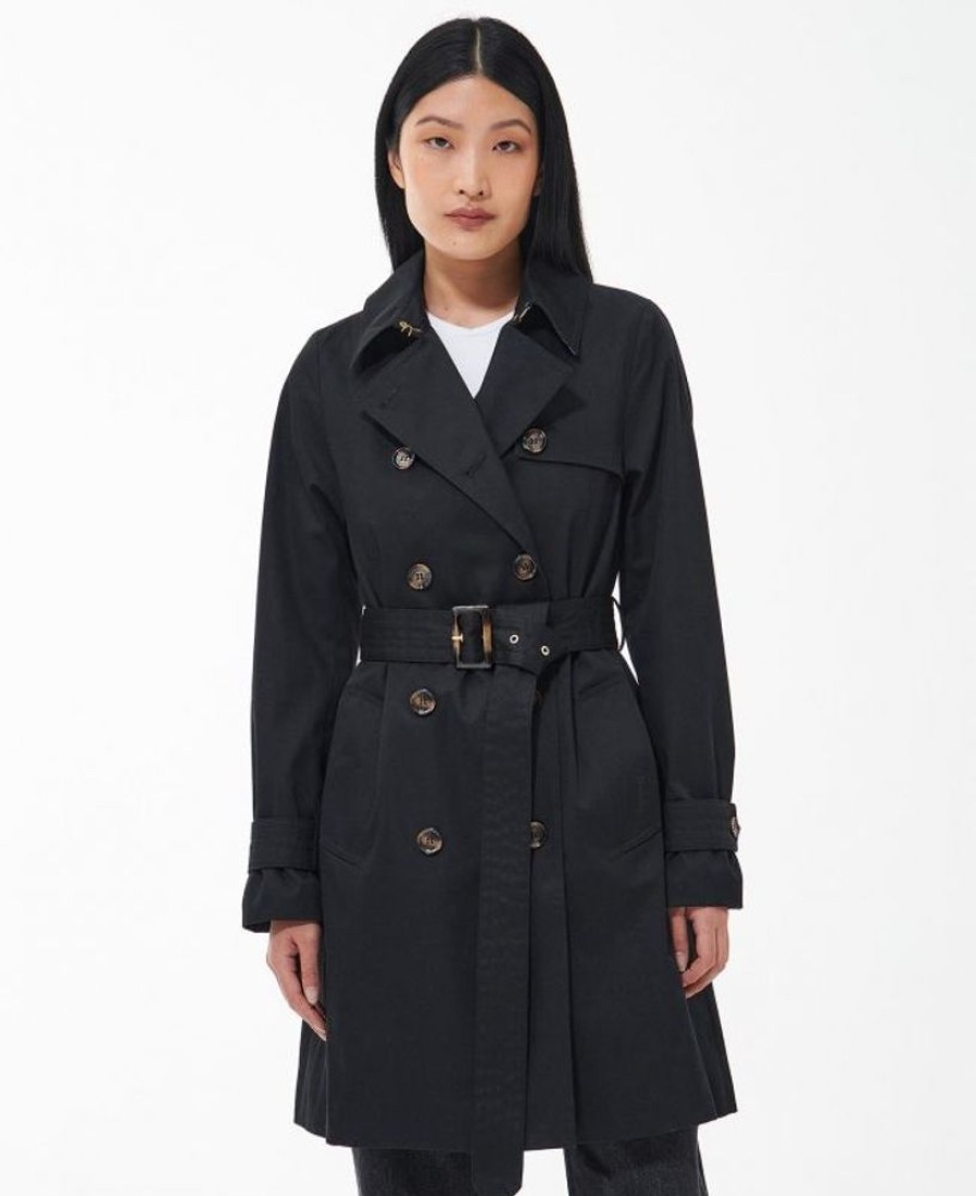 Women Barbour Trench Coats | Barbour Short Greta Showerproof Trench Coat