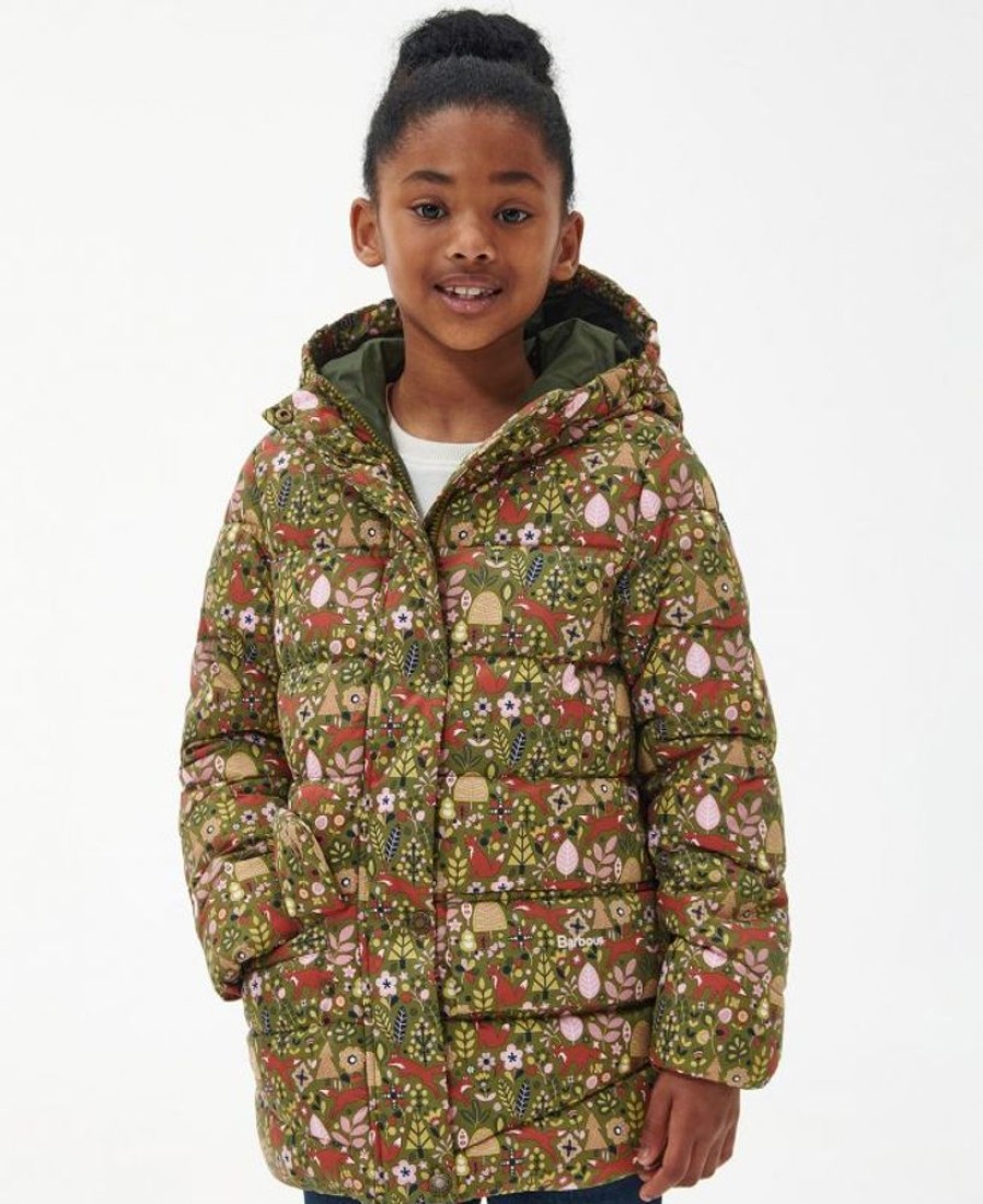 Kids Barbour Quilted Jackets | Barbour Girls' Bracken Printed Quilted Jacket